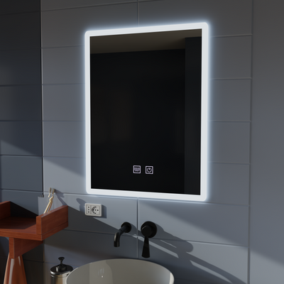 Lustro prostokątne LED 60x80cm, dotykowe VENERA, system odmgławiania, ściemnialne