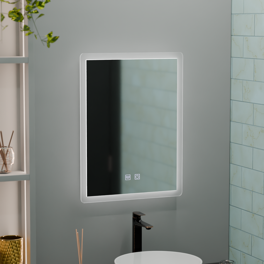 Prostokątne lustro LED, 60x80cm, dotykowy VENERA, system odmgławiania, ściemniane lustra Korman E Domyślny tytuł Alessandro Design