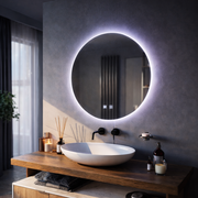 Okrągłe lustro LED, 12W, 50cm, Isolda, dotyk, system odmgławiania, zimne światło 6000k Lustra Korman E Domyślny tytuł Alessandro Design