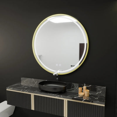 Okrągłe lustro LED, 60 cm, Glanz Touch, system odmgławiania, możliwość przyciemniania
