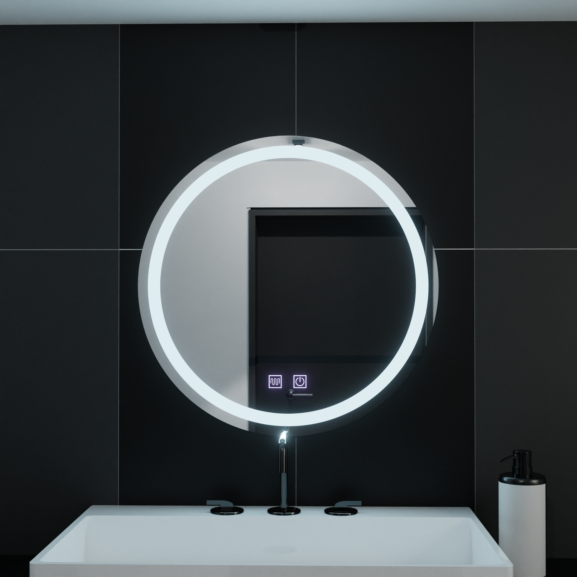 Okrągłe lustro LED 50 cm Lucea Touch Demister System Lustra Korman E Domyślny tytuł Alessandro Design