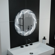 Okrągłe lustro LED 60 cm, Flusso Touch, system odmgławiania, możliwość przyciemniania