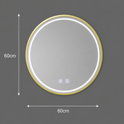 Okrągłe lustro LED, 60 cm, Glanz Touch, system odmgławiania, możliwość przyciemniania