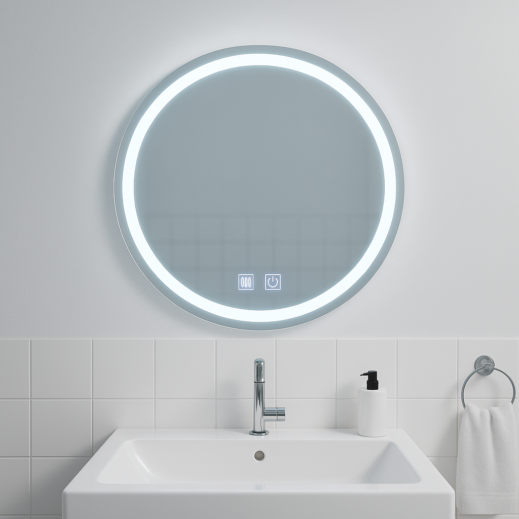 Okrągłe lustro LED, 60 cm, światło dotykowe, system odmgławiania, ściemniane lustra Korman E Domyślny tytuł Alessandro Design