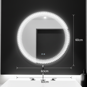 Okrągłe lustro LED 60 cm, Stellaire Touch, system przeciwmgielny, ściemnialne