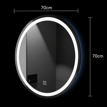 Okrągłe lustro LED, 70cm, Basic Touch