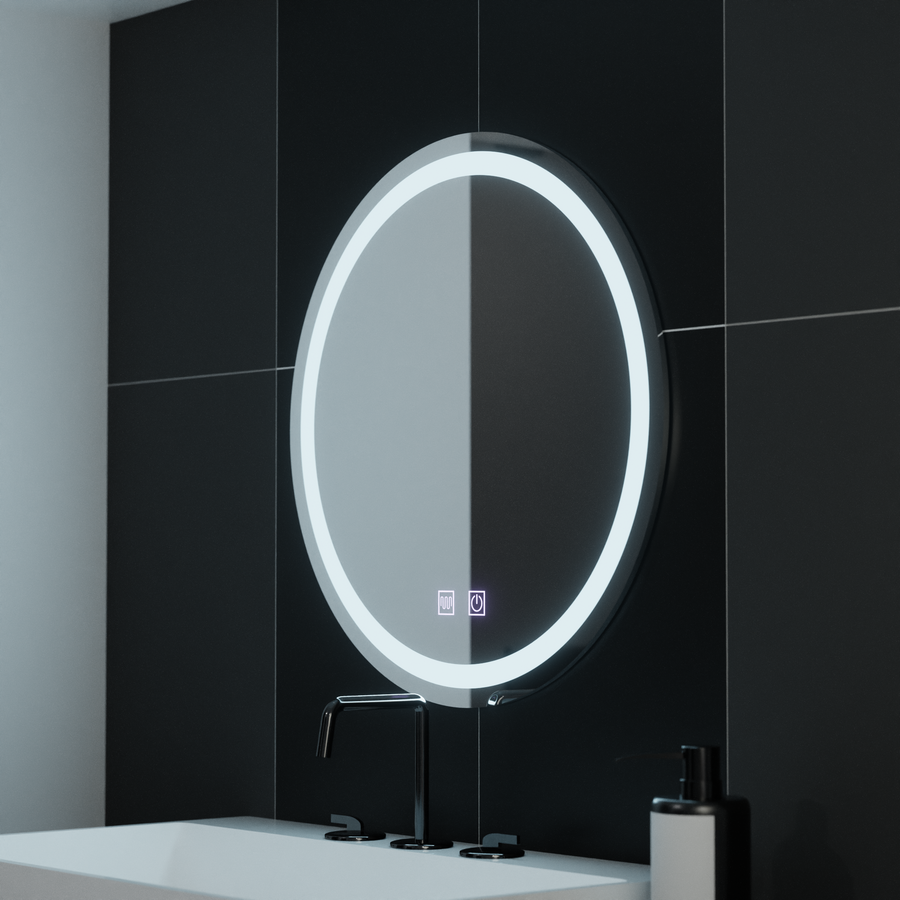 Okrągłe lustro LED, 70 cm, światło dotykowe, system odmgławiania, ściemniane lustra Korman E Domyślny tytuł Alessandro Design