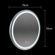 Okrągłe lustro LED, 70 cm, Lucea Touch, system odmgławiania, możliwość przyciemniania