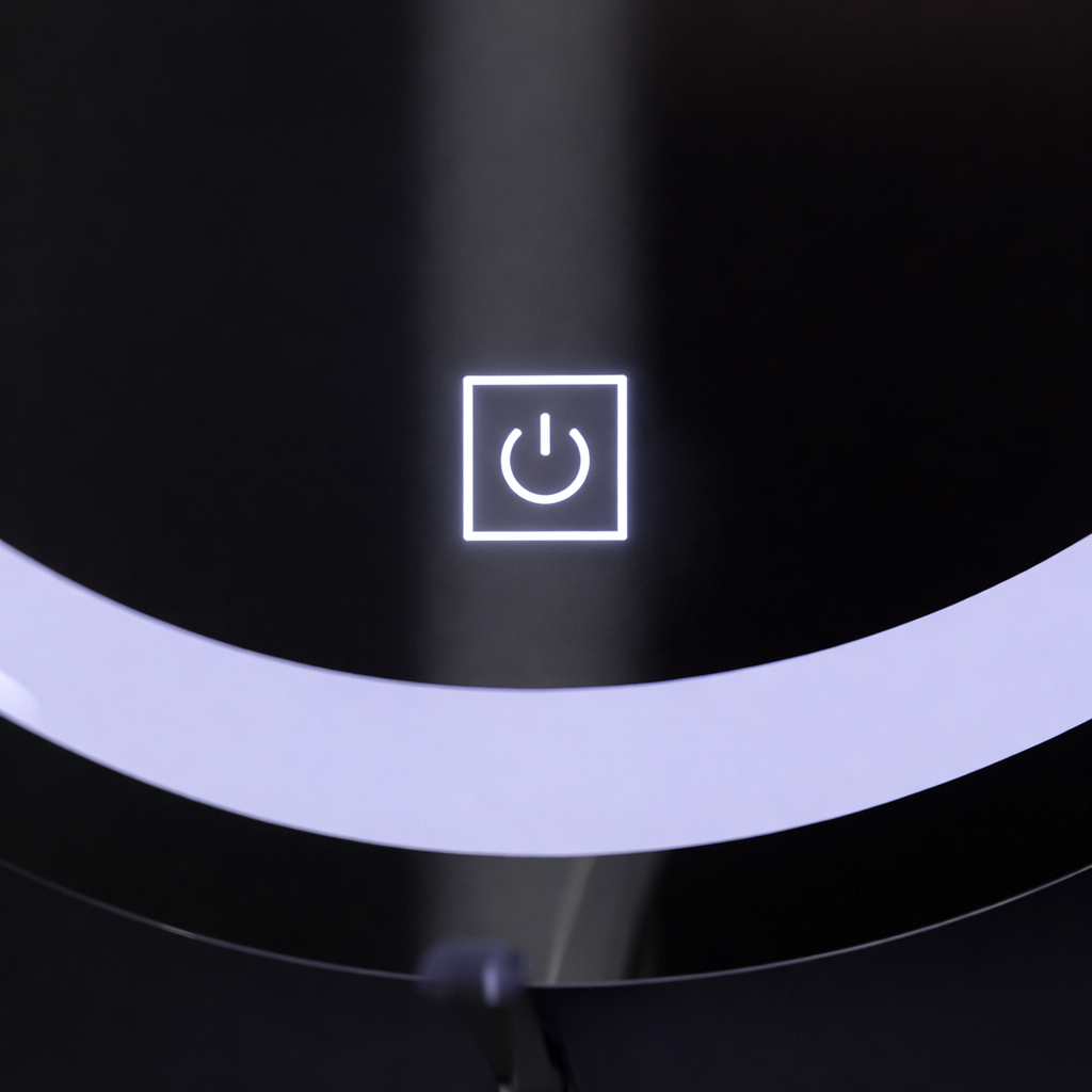 Lustro LED Touch Gallio, średnica 60 cm, zimne światło 6000 K, szklane proste lustro LED Domyślny tytuł Alessandro Design