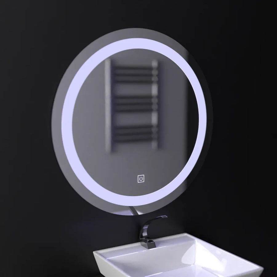 Lustro LED Touch Gallio, średnica 60 cm, zimne światło 6000 K, szklane proste lustro LED Domyślny tytuł Alessandro Design
