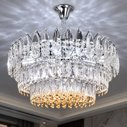 Żyrandol Kryształowy MAJESTIC Magno 15x E14, średnica 60cm, Chrom Błyszczący, Regulowana Wysokość