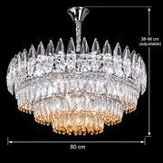 Żyrandol Kryształowy MAJESTIC Regalis 21x E14, średnica 80cm, Błyszczący Chrom, Regulowana Wysokość