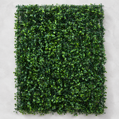 Panel na żywopłot ze sztucznych roślin z okrągłymi liśćmi, 40 x 60 cm, zielony
