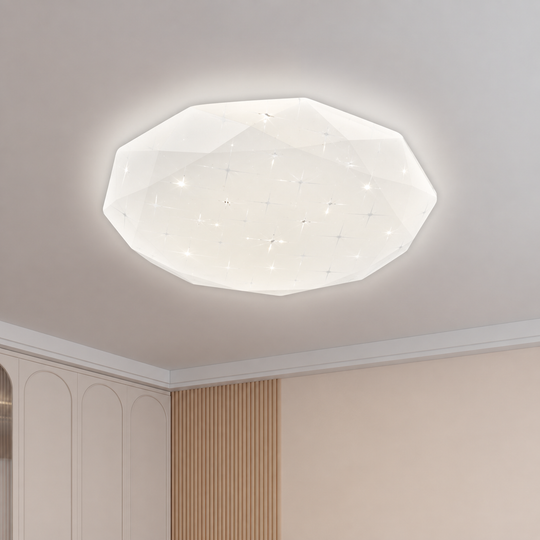 Lampa sufitowa LED Hexagon 33 cm, 27W, 3000K / 4000K / 6000K, Biała, Metal i Akryl