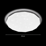 Lampa sufitowa LED Hexagon 33 cm, 27W, 3000K / 4000K / 6000K, Biała, Metal i Akryl