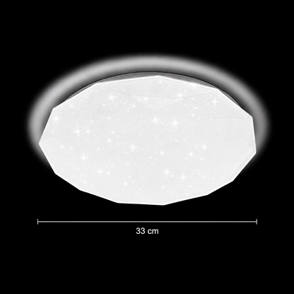 Lampa sufitowa LED Hexagon 33 cm, 27W, 3000K / 4000K / 6000K, Biała, Metal i Akryl