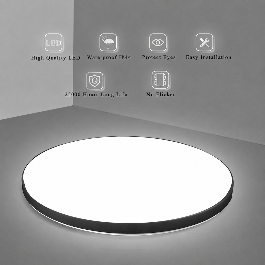 Lampa sufitowa LED SOLIS 37cm 32W Zimne światło Czarna
