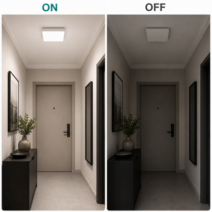 Kwadratowa lampa sufitowa LED, 36W, 22x22cm, światło zimne, 6000K, biała