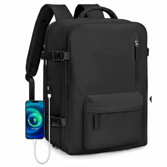 Podróżny plecak biznesowy ALMATY, z portem USB, 31x22x46cm Oxford, czarny