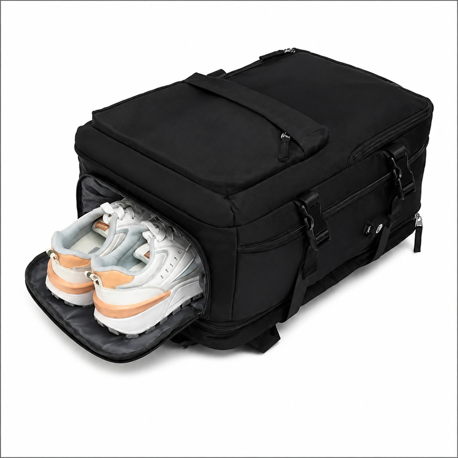 Podróżny plecak biznesowy ALMATY, z portem USB, 31x22x46cm Oxford, czarny
