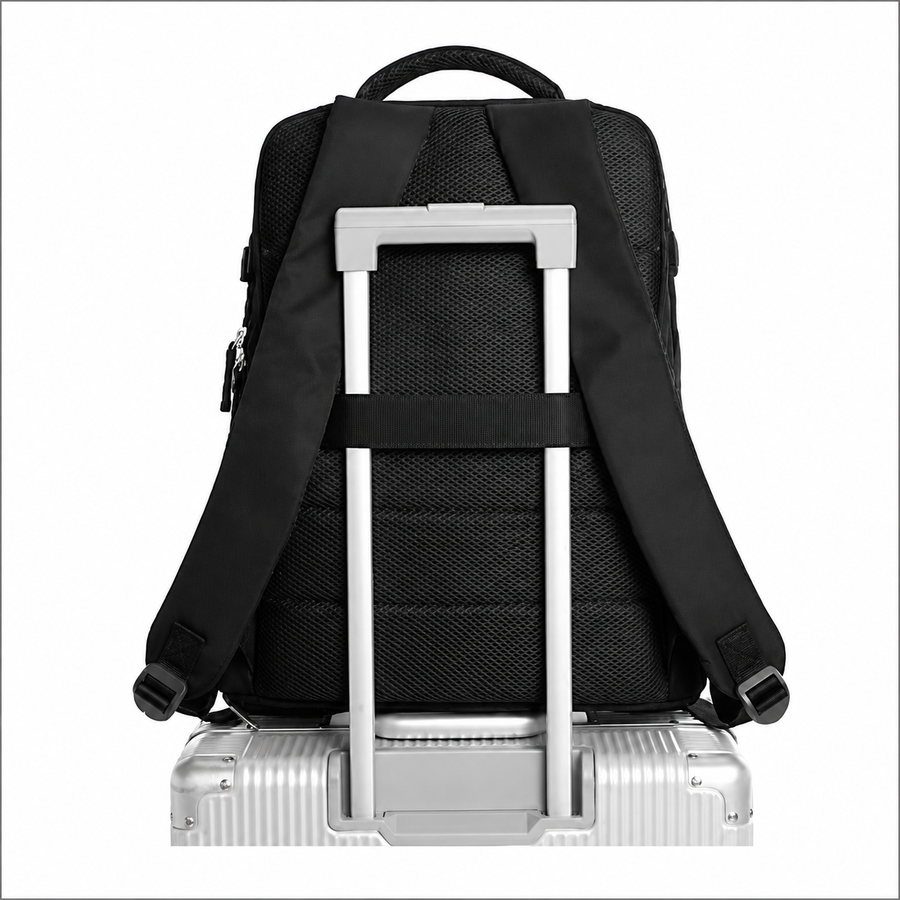 Podróżny plecak biznesowy ALMATY, z portem USB, 31x22x46cm Oxford, czarny