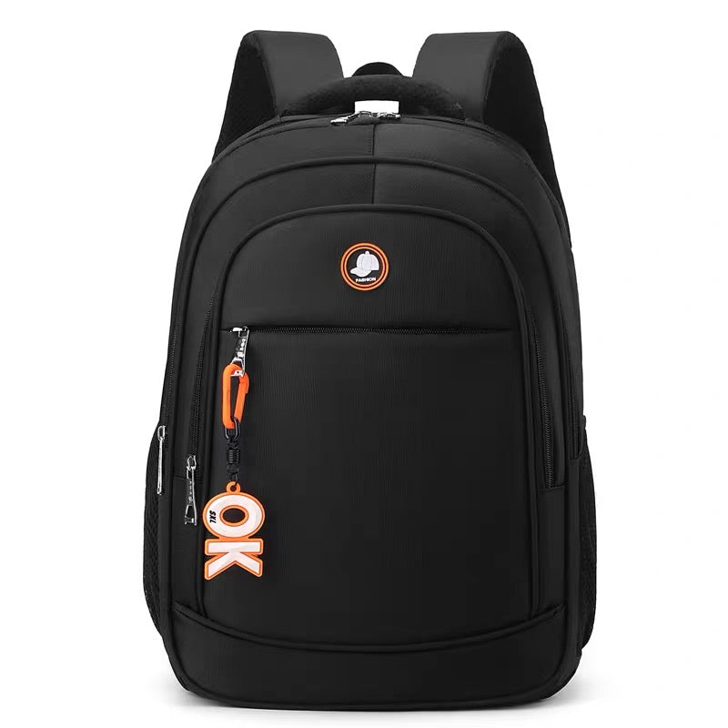 Rucsac Travel Business KANGIQLINIQ, 47x33x15 cm, Oxford, Negru si Portocaliu