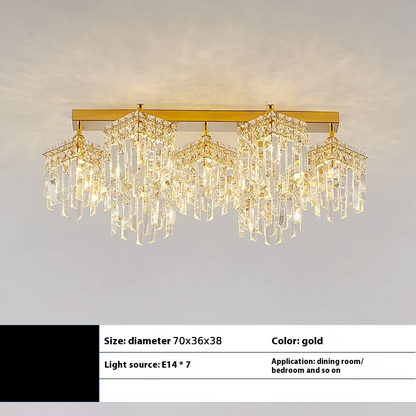 Żyrandol Kryształowy CC180/7GD, 70cm, 7xE14, Złoty