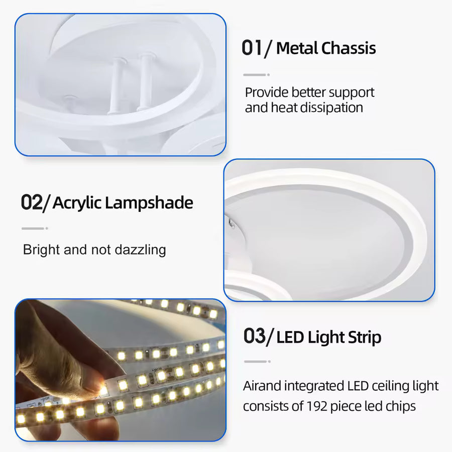 Żyrandol LED BETTY 82W z pilotem, 6 okręgów, światło zimne/ciepłe/neutralne, ściemnialny, biały