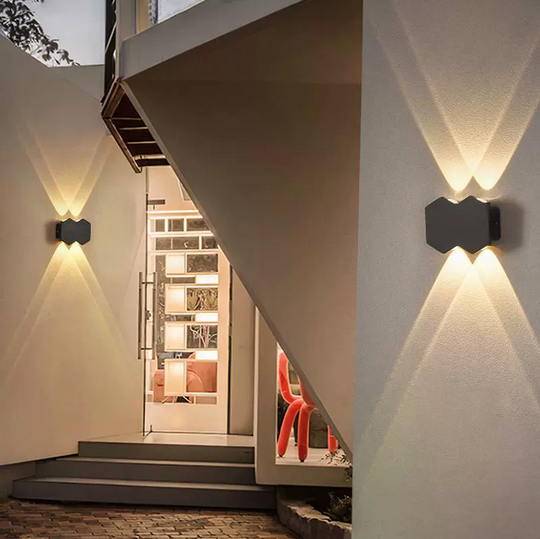 Kinkiet LED AX231, na zewnątrz i do wewnątrz, 4 źródła, 10 W, czarny, 3000 K Kinkiety zewnętrzne Tytuł domyślny Alessandro Design