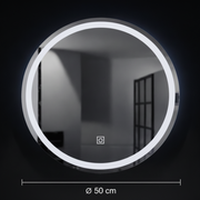 Okrągłe lustro LED, 50cm, Basic Touch