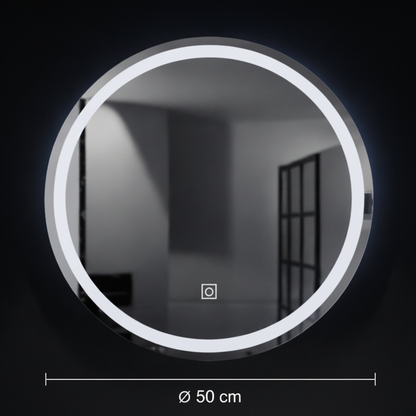 Okrągłe lustro LED, 50cm, Basic Touch