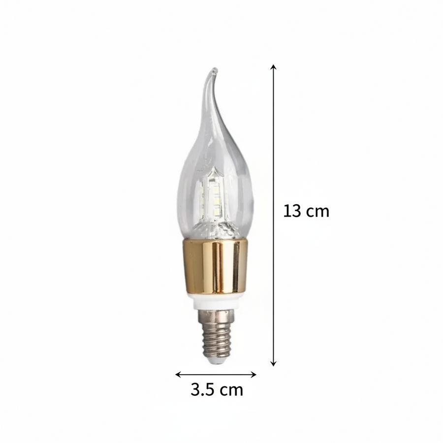 Żarówka LED E14 Świeca, 12W, Ciepłe Światło, 3000K, Złota