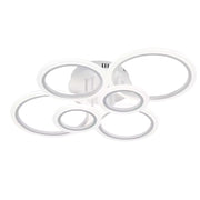 Żyrandol LED BETTY 82W z pilotem, 6 okręgów, światło zimne/ciepłe/neutralne, ściemnialny, biały