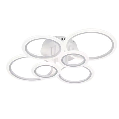 Żyrandol LED BETTY 82W z pilotem, 6 okręgów, światło zimne/ciepłe/neutralne, ściemnialny, biały