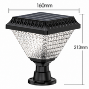 Lampa solarna LED na słup zewnętrzny SOLEO, 8 W, światło ciepłe/zimne/neutralne + RGB, kształt kwadratowy, aluminium, czarna, możliwość przyciemniania