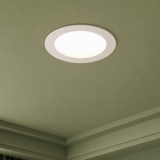 AKTOBE LED Spot, Ø16,8cm, 12W, Okrągły, Zimne Światło, Biały, Metal i Akryl