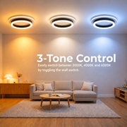 Żyrandol LED MODERN 25W, średnica 20cm, okrągły, światło zimne/ciepłe/neutralne, czarny