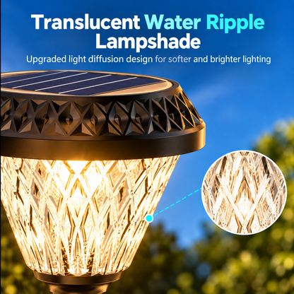 Lampa solarna LED na słup zewnętrzny SOLEO, 8 W, światło ciepłe/zimne/neutralne + RGB, okrągły kształt, aluminium, czarna, możliwość przyciemniania