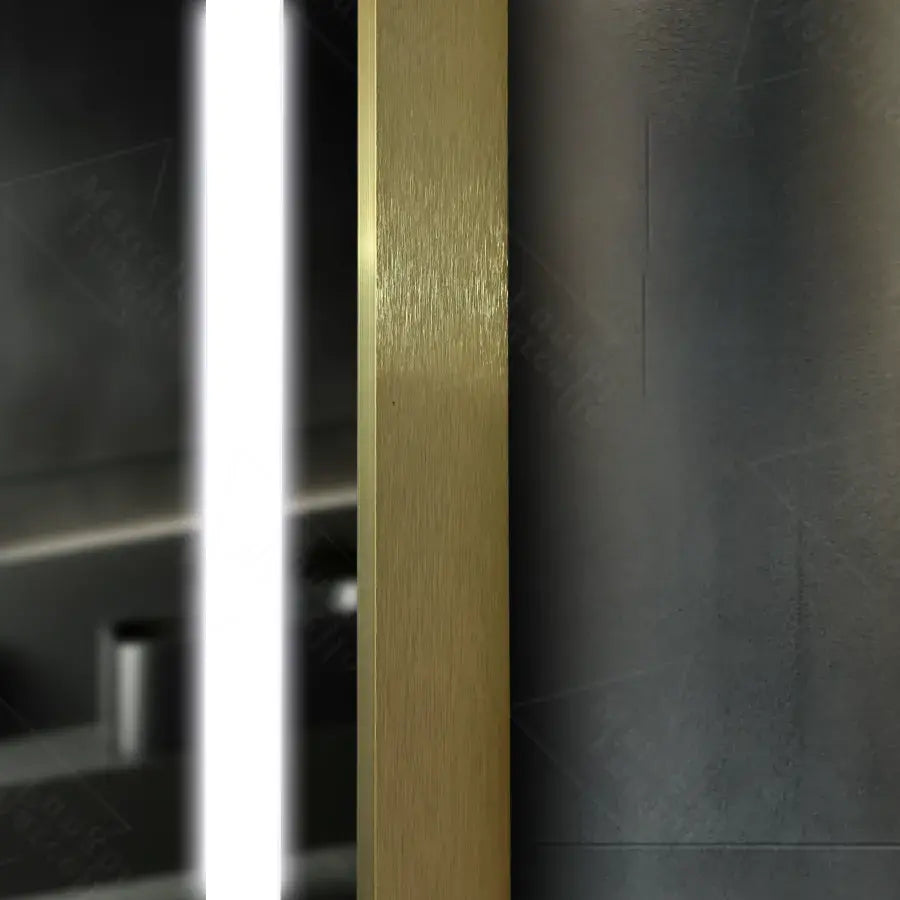 Prostokątne lustro LED 75x90cm Verite Royale Gold MotionGlow Marcello Defog System Zegar i termometr Ściemnialny 