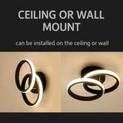 Żyrandol LED VERTEX CIRCULA 22W, 2 koła, metalowe ramki, światło zimne/ciepłe/neutralne, czarny