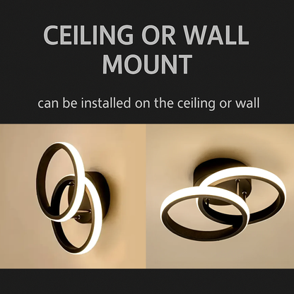 Żyrandol LED VERTEX CIRCULA 22W, 2 koła, metalowe ramki, światło zimne/ciepłe/neutralne, czarny