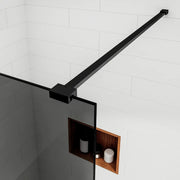 Paravan duș Walk-In 90x195 cm, sticlă securizată 8 mm, gri, profil metalic rezistent