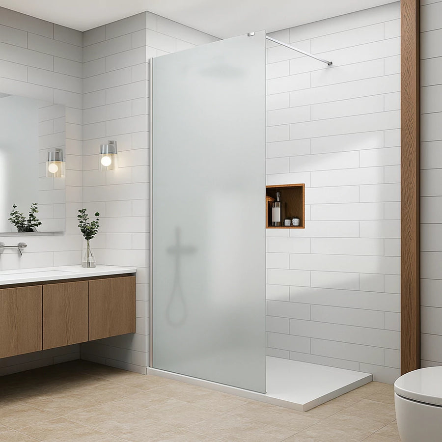 Paravan duș Walk-In 100x195 cm, sticlă securizată 8 mm, satin, profil metalic rezistent