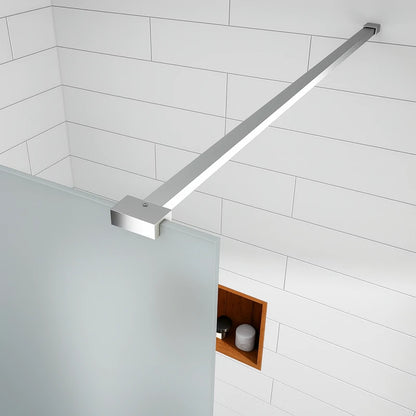 Paravan duș Walk-In 100x195 cm, sticlă securizată 8 mm, satin, profil metalic rezistent