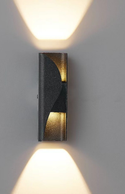 Fantas Lampa ścienna LED do użytku wewnątrz i na zewnątrz, 2 źródła x 1 W, IP65, metaliczna, czarna, 3000 K