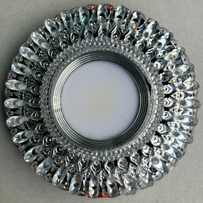 Reflektor LED ORBITA, 5W, Okrągły, Światło Zimne + RGB, Biały, Żywica i Szkło