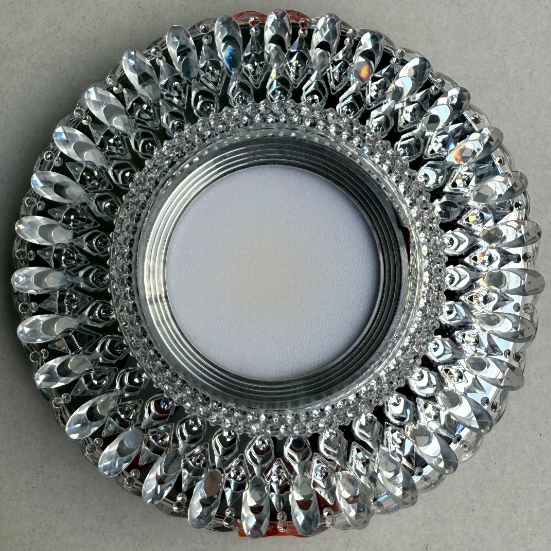Reflektor LED ORBITA, 5W, Okrągły, Światło Zimne + RGB, Biały, Żywica i Szkło