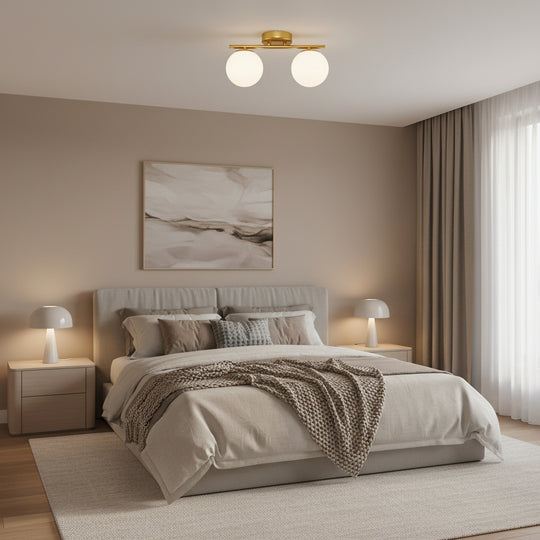 Żyrandol LED i kryształowy ORI, 30cm, 2xG9, Globy, Złoty