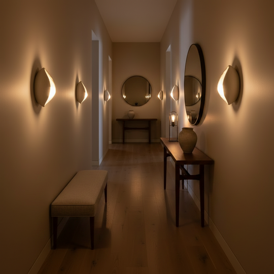 Dekoracyjna lampa ścienna CONCHA, 30x35cm, 1xE27, styropian, biały