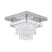 Żyrandol Alberico Square LED, 19 W, zimne/ciepłe/neutralne światło, kryształ, błyszczący chrom